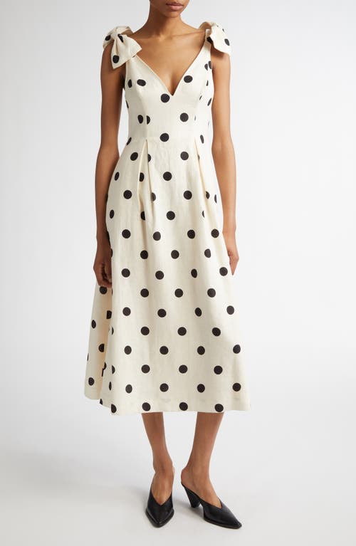 ZIMMERMANN ZIMMERMANN POLKA DOT LINEN MIDI DRESS 