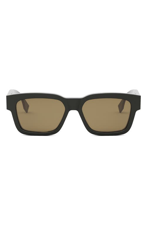 Fendi ' O'lock 53mm Rectangular Sunglasses In Grey/roviex