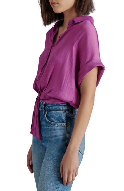 Shop Steve Madden Tori Tie Front Button-up Shirt In Radiant Orchid