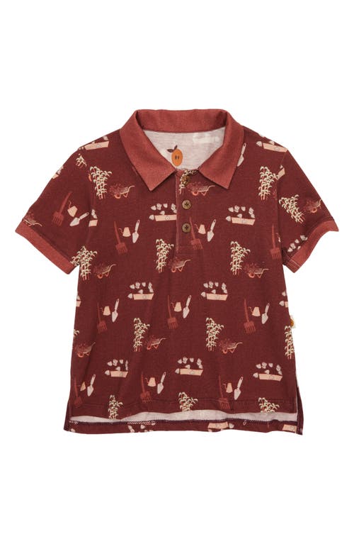 Naseberry Backyarden Organic Cotton Polo In Brown