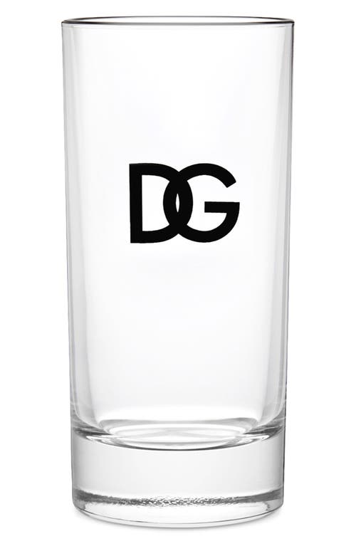 Shop Dolce & Gabbana Dolce&gabbana Dg Logo Set Of 2 Drinking Glasses In Clear