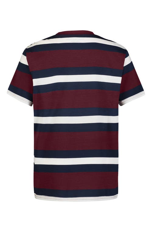 Shop Tommy Hilfiger Kids' Stripe Rugby Cotton T-shirt In Port