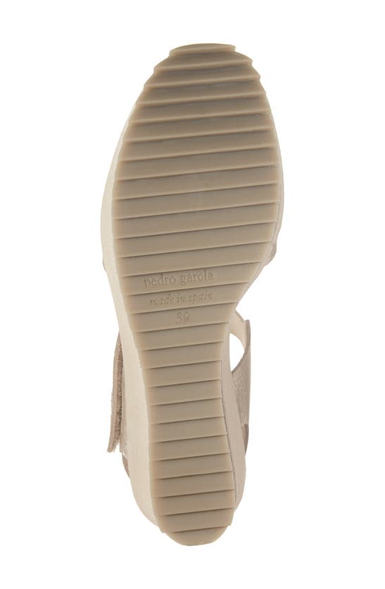 Shop Pedro Garcia Fama Platform Wedge Sandal In White Gold Cervo Lame