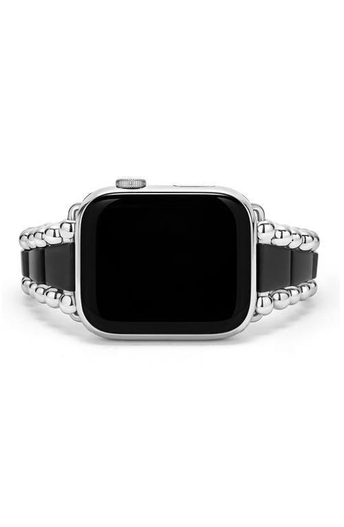 Lagos Smart Caviar Matte Black Ceramic & Stainless Steel Apple Watch® Watchband In Black