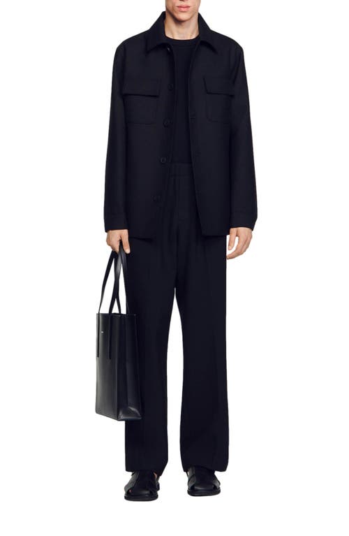 Sandro Buttoned Overshirt In Black