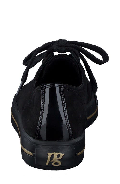 Shop Paul Green Sophie Sneaker In Black Suede Patent Combo