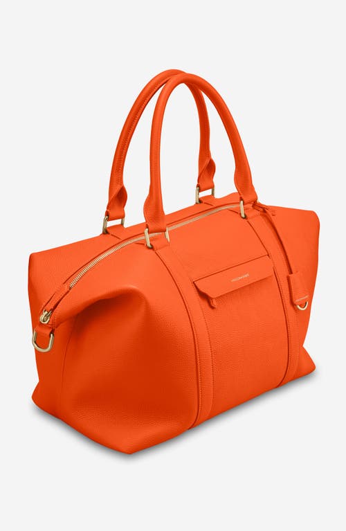 Maison De Sabre Maison De Sabré Large Leather Weekender Bag In Manhattan Orange