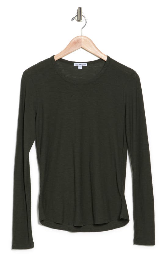 James Perse Long Sleeve Cotton Modal Blend Crew Neck T-shirt In Marsh