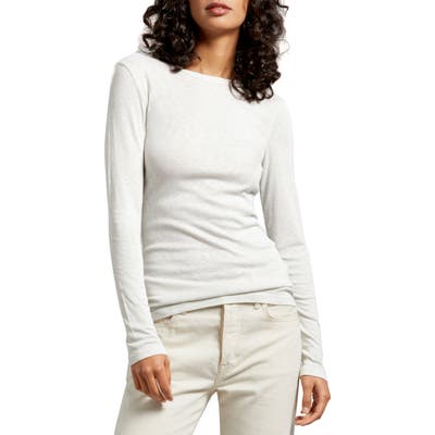 Michael Stars Kristen Long Sleeve Crewneck Tee, Size One Size - White