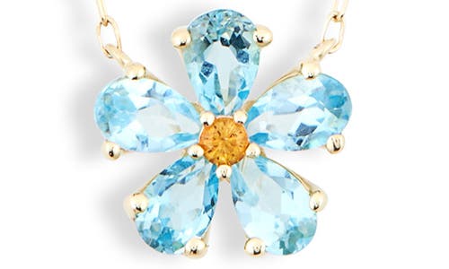 Shop Bony Levy 14k Gold Blue Topaz & Citrine Flower Pendant Necklace In 14k Yellow Gold