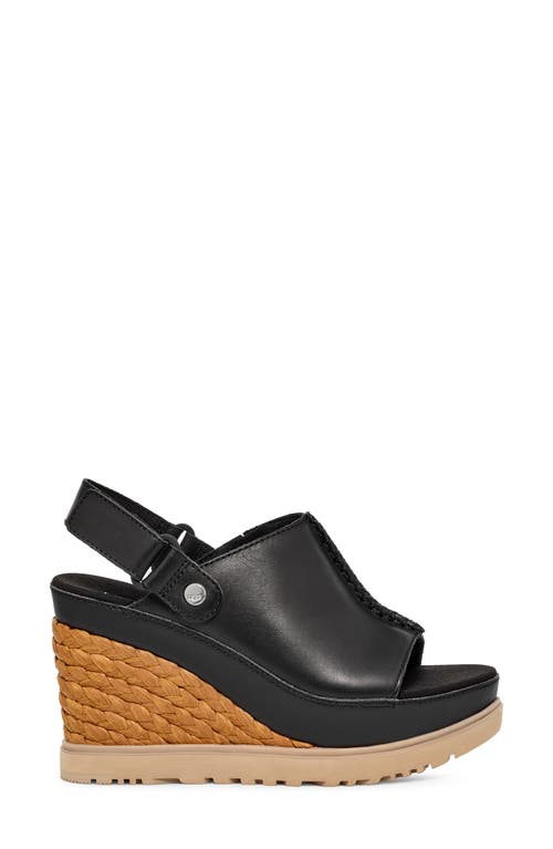 Ugg Abbot Wedge Slingback Sandal In Black