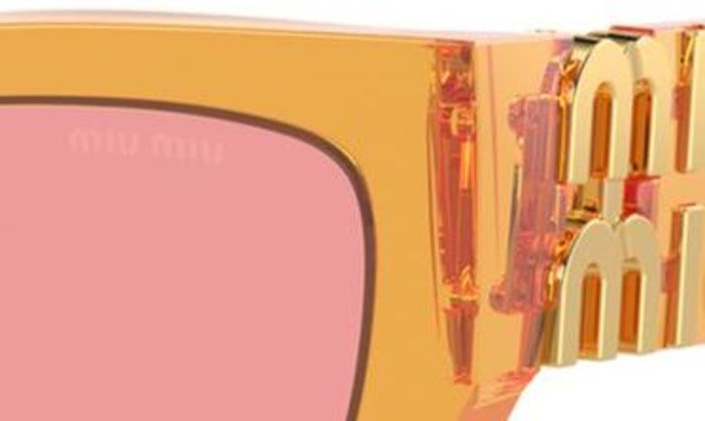 Shop Miu Miu 53mm Rectangular Sunglasses In Orange