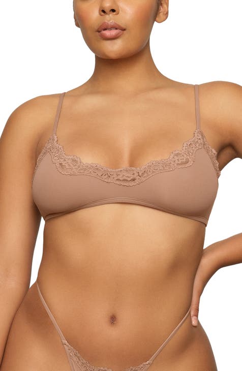 Track Fits Everybody Corded Lace Unlined Scoop Bra - Cocoa - 36 - B at
