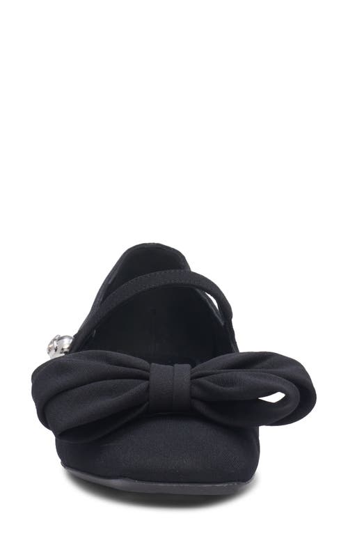 Valentino Satin Bow Mary Jane Ballerina Flats In Nero