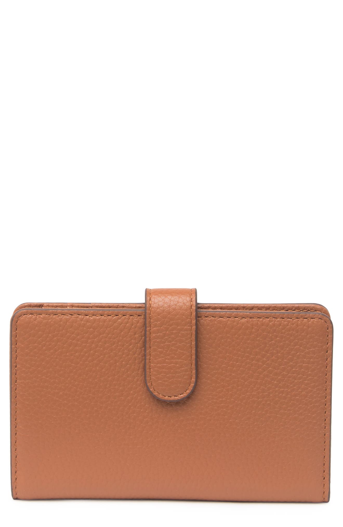 Nordstrom Kelly Leather Card Case In Tan Pecan