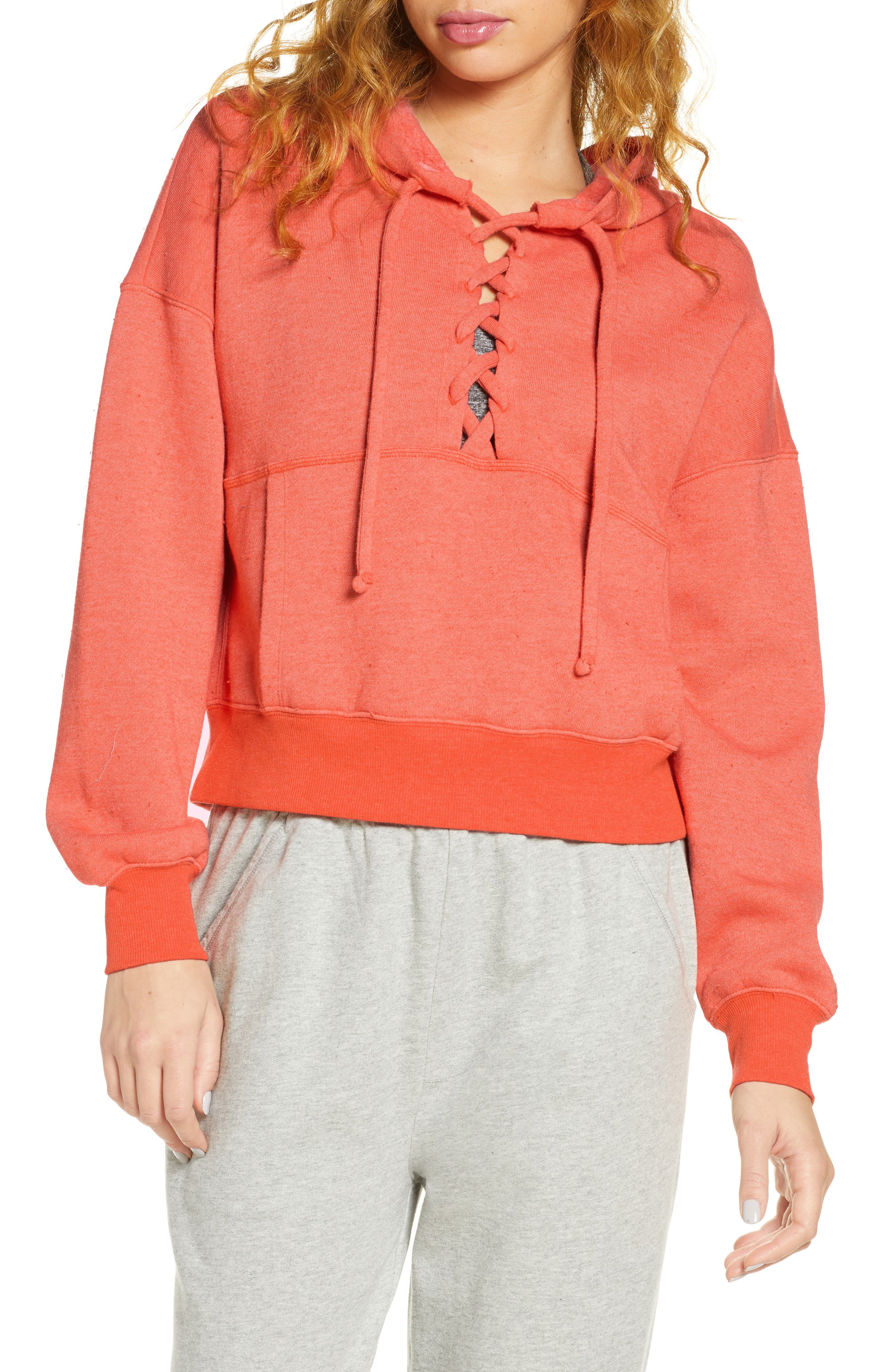 coral hoodie women's