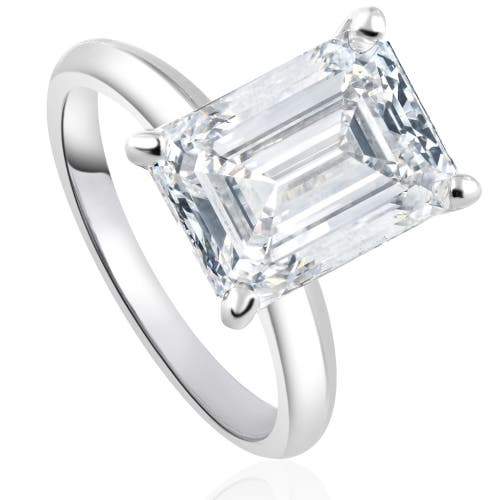 Bliss Diamond 4.01ct Emerald Cut Certified Diamond Engagement Ring 14k Gold Lab Grown In 14k White Gold