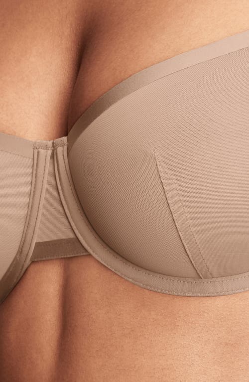 Shop Cuup The Balconette Mesh Underwire Bra In Taupe