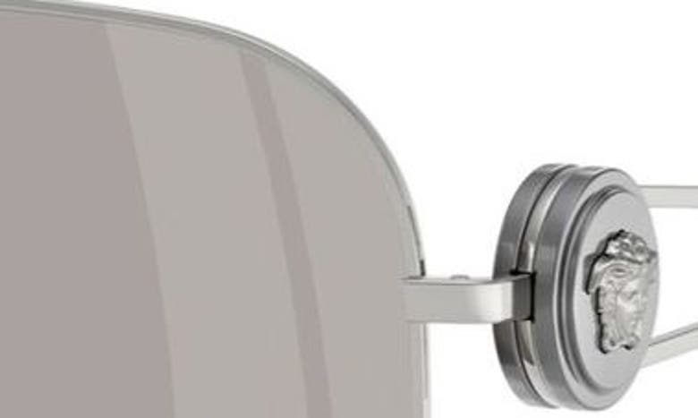 Shop Versace 62mm Mirrored Oversize Irregular Sunglasses In Silver