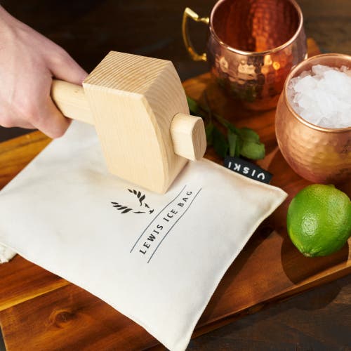 Viski Professional Lewis Ice Bag And Mallet In Wood