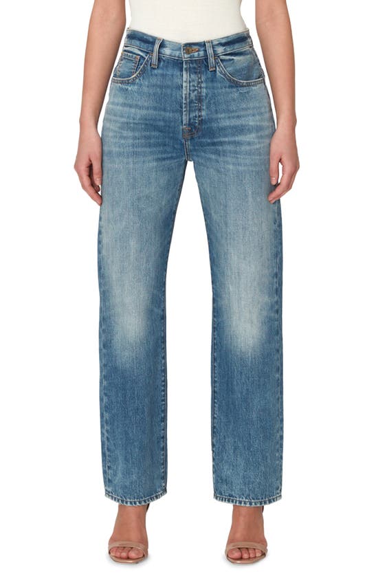 7 For All Mankind Star Panel Easy Straight Leg Jeans In Palma Rosa Panel