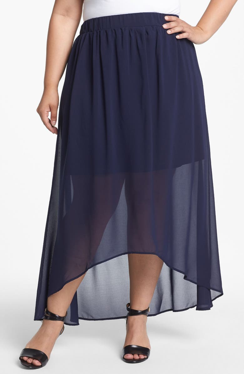 Loveappella High/Low Maxi Skirt (Plus Size) | Nordstrom