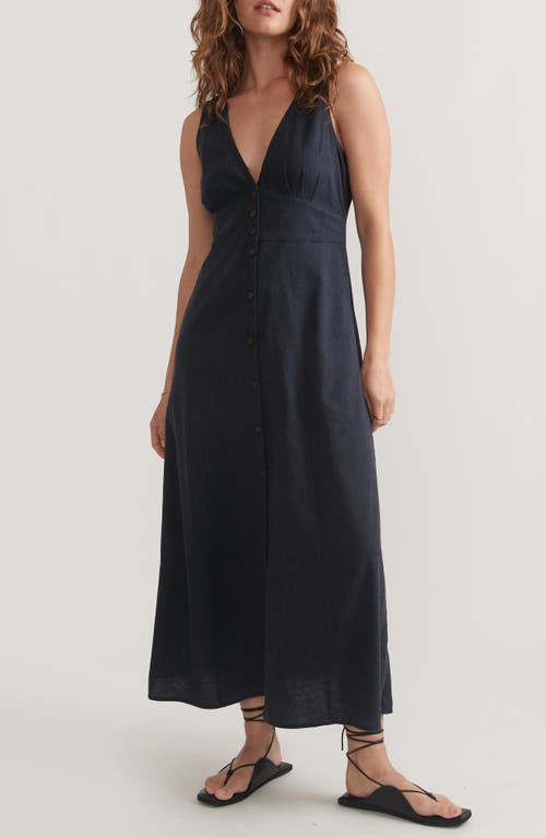 Marine Layer Camila Sleeveless Hemp Blend Maxi Dress India Ink at Nordstrom,