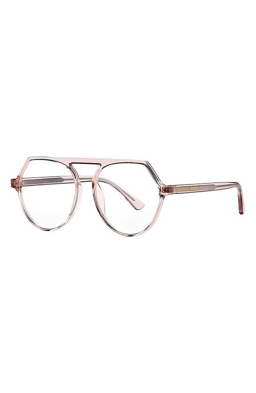 Shop Fifth & Ninth Carter 53mm Round Blue Light Blocking Glasses In Pink/clear