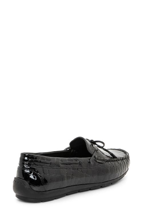 Ara Amarillo Leather Driving Shoe In Glossy Black