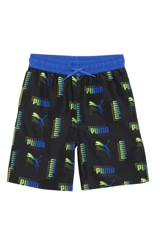 Shop Puma Kids' Amplified Swim Shorts In Black