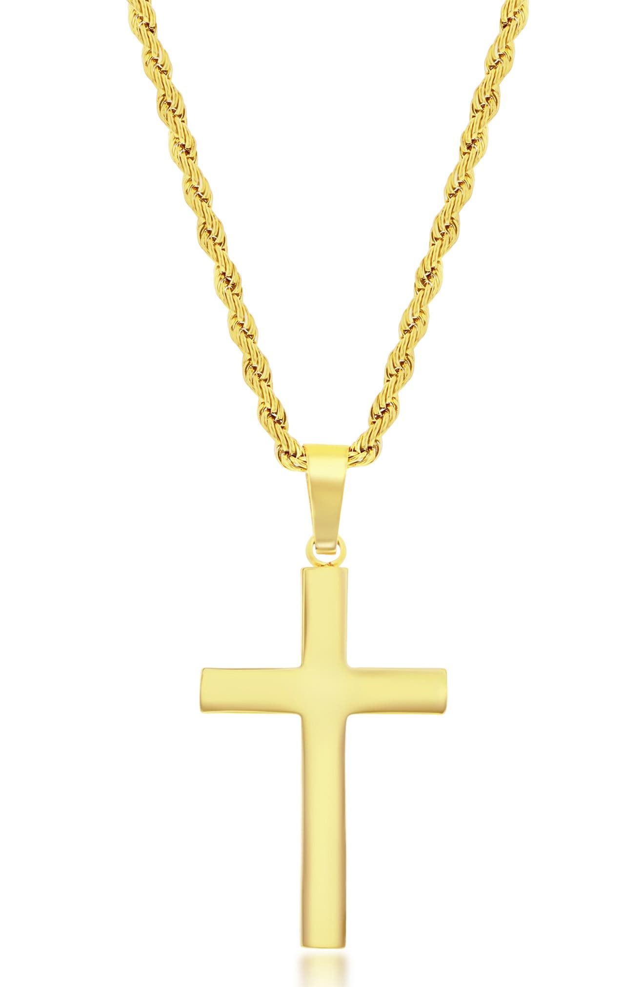 BLACKJACK Men's Stainless Steel Cross Pendant Necklace Nordstromrack