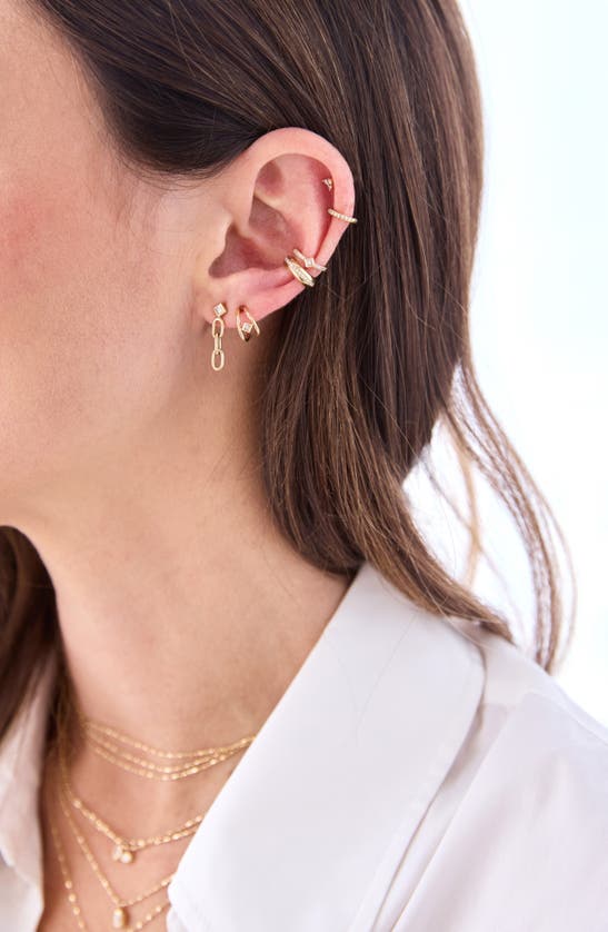 Shop Zoë Chicco Diamond Chain Drop Earrings In Yellow Gold
