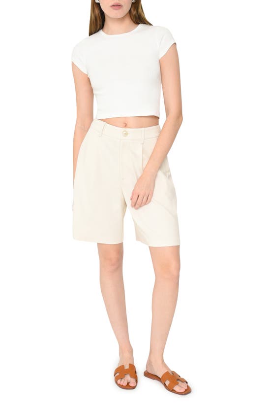 Shop Wayf Carlotta Pleated Shorts In Cream