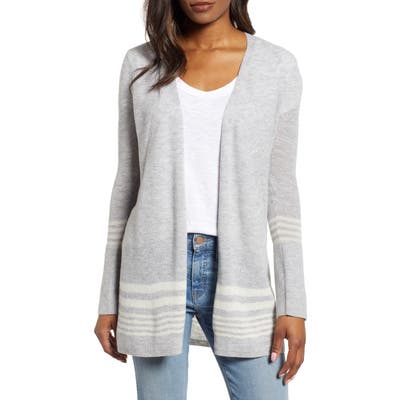 Vineyard Vines Stripe Merino Wool Cardigan, Grey
