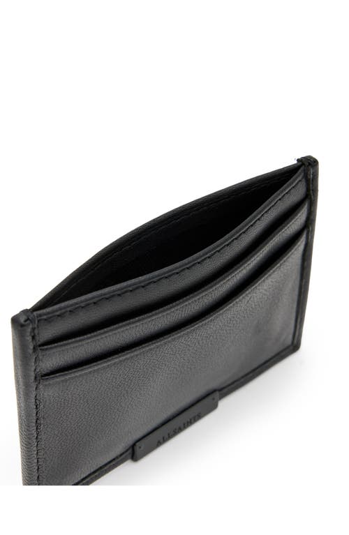 Allsaints Dove Leather Cardholder In Black