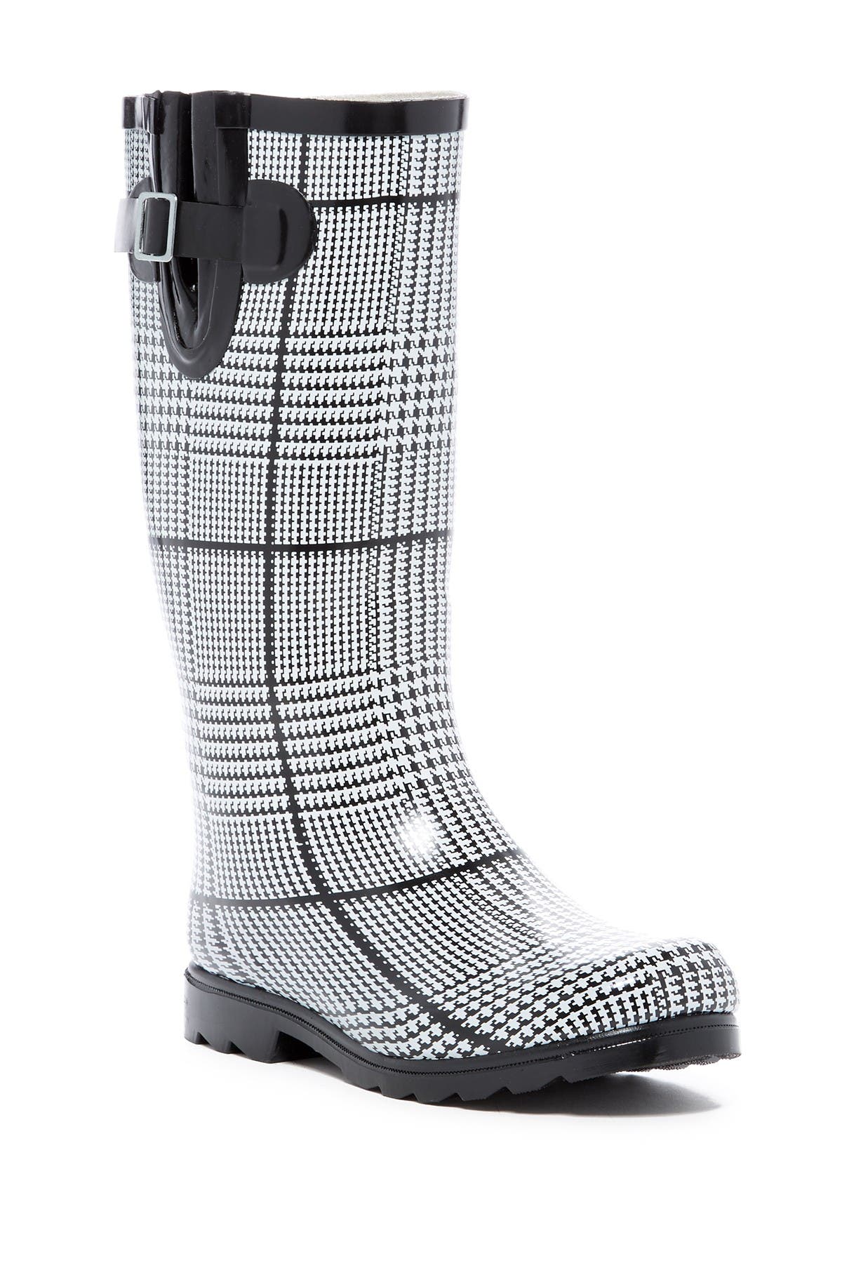 Nomad Footwear Drench Waterproof Rain Boot In Black-white Plaid