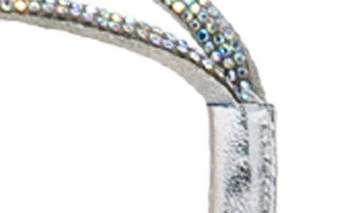 Chase & Chloe Chase And Chloe Rhinestone Kitten Heel Sandal In Silver Metallic