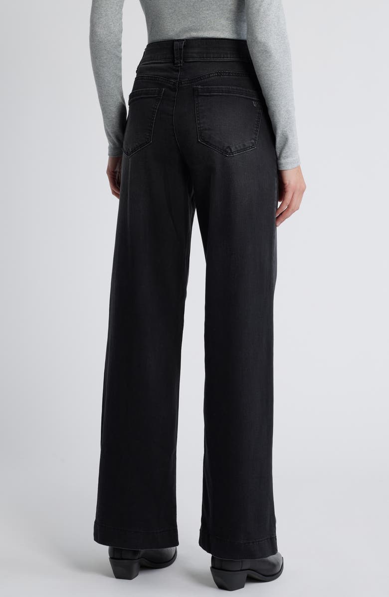 Wit & Wisdom Sam 'Ab'Solution High Waist Wide Leg Jeans, Alternate, color, Washed Black