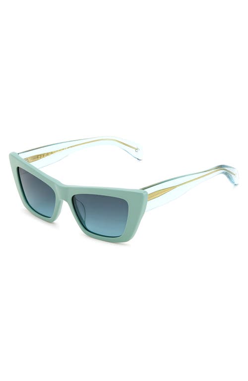 Rag & Bone 53mm Cat Eye Sunglasses In Green/gray Shaded Green