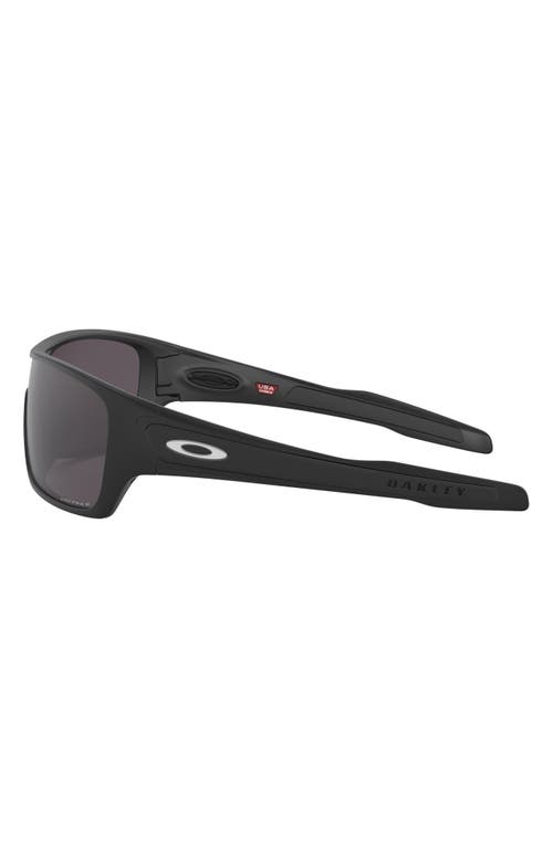 Oakley Turbine Rotor 128mm Polarized Shield Sunglasses In Matte Black/prizm Grey