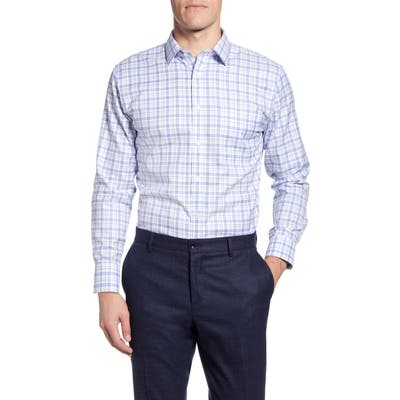 Nordstrom Shop Smartcare Trim Fit Plaid Dress Shirt, Beige