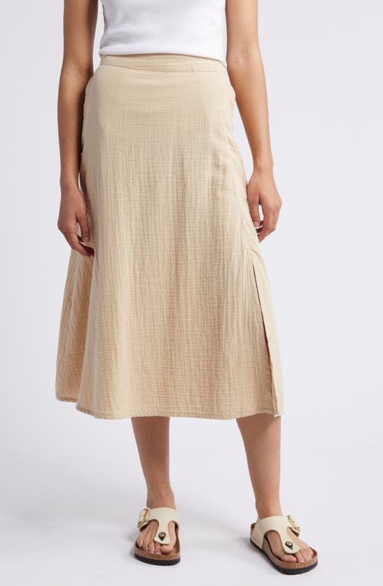 Shop Caslon Cotton Gauze Skirt In Tan Safari