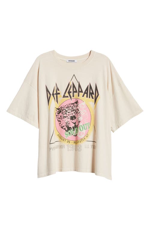 Shop Daydreamer Def Leppard 1983 Tour Graphic T-shirt In Dirty White