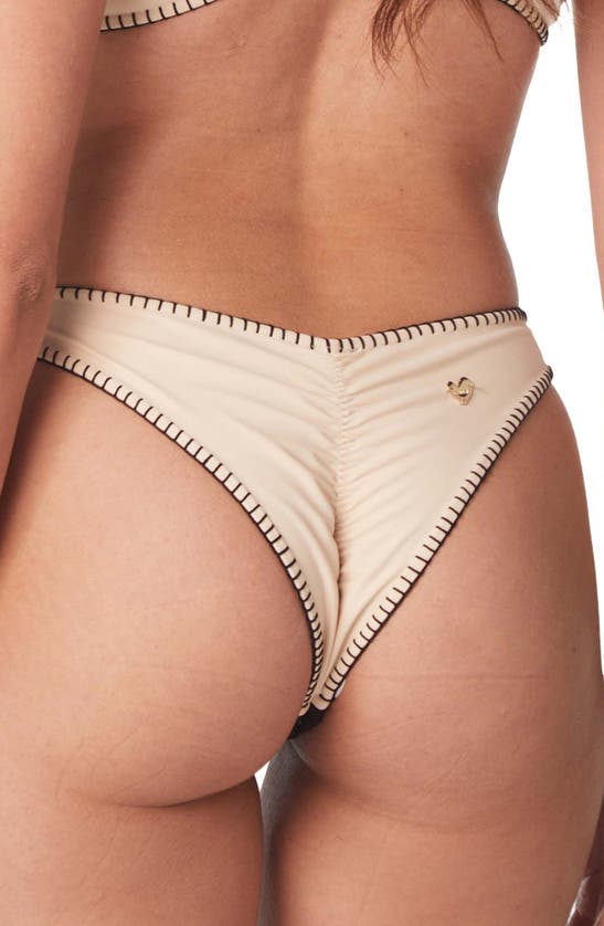 Capittana Savanah Floral Crochet Bikini Bottoms In Black