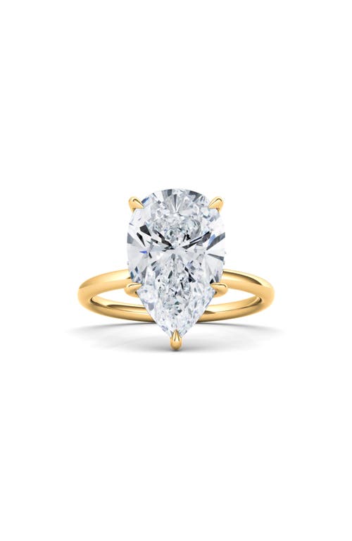 HauteCarat Pear Cut Lab Created Diamond 18K Gold Ring in 18K Gold at Nordstrom