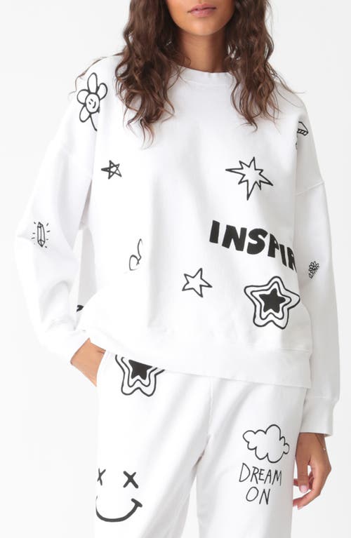 Shop Electric & Rose Classic Doodle Pullover Sweatshirt In Cloud/onyx