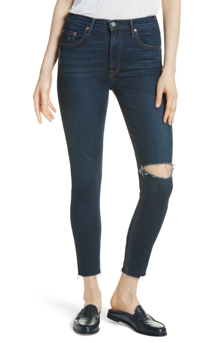 GRLFRND Kendall Super Stretch High Waist Skinny Jeans (Marbled) | Nordstrom