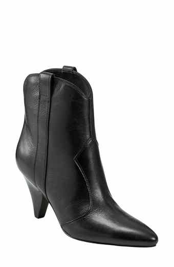 Kurt geiger black leather 2025 western heeled ankle boots