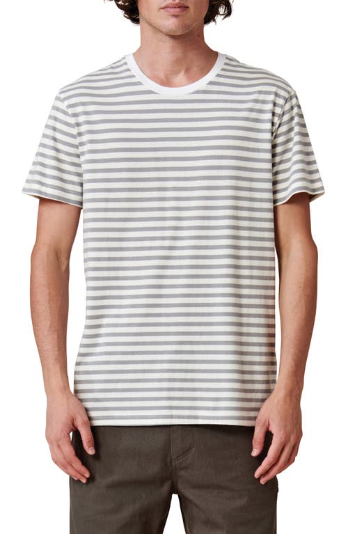 Globe Horizon Stripe Organic Cotton T-Shirt in White