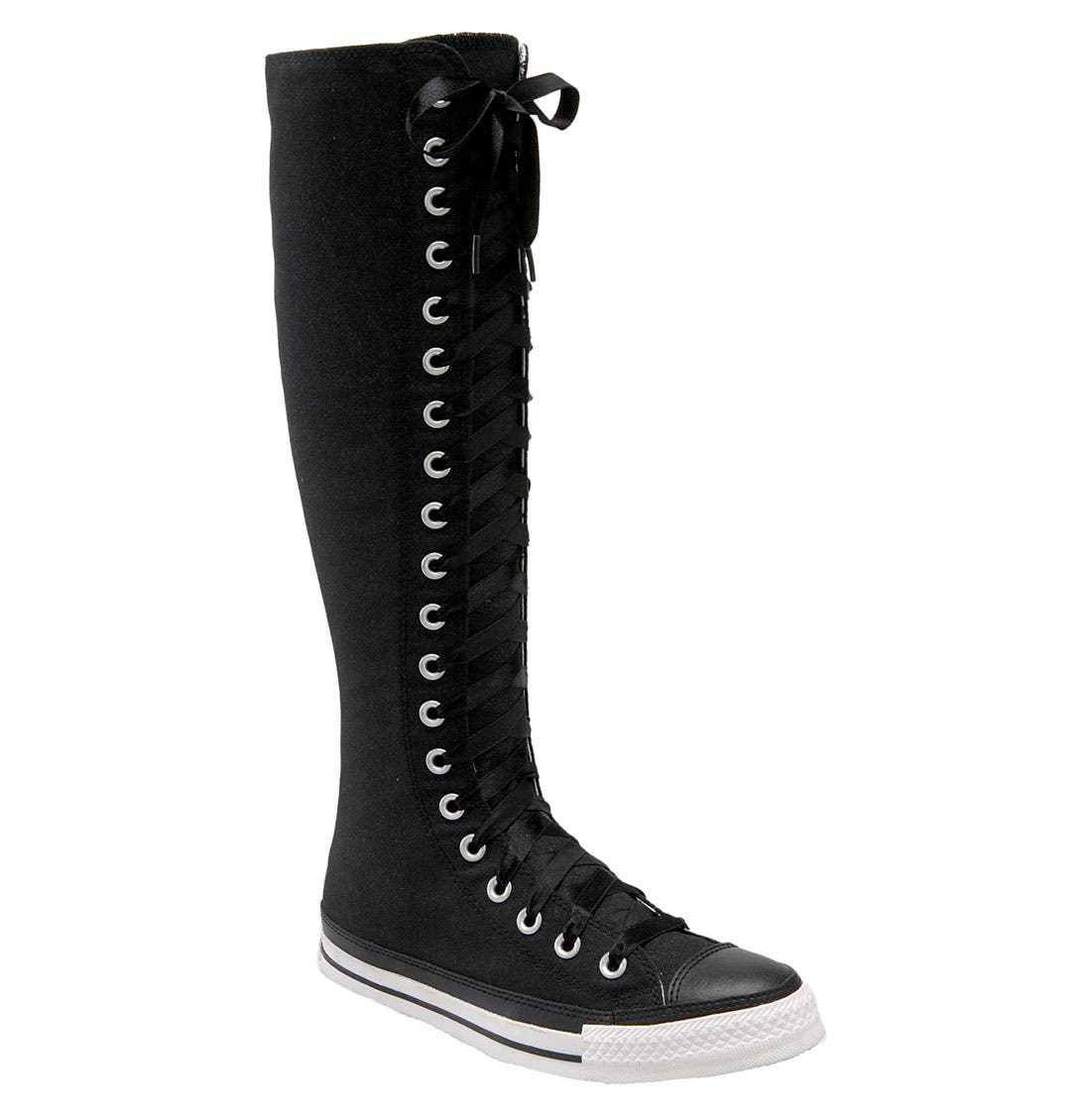 white knee high converse boots